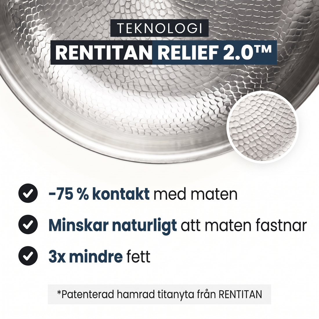 Stekpanna i 100 % ren titan för giftfri matlagning