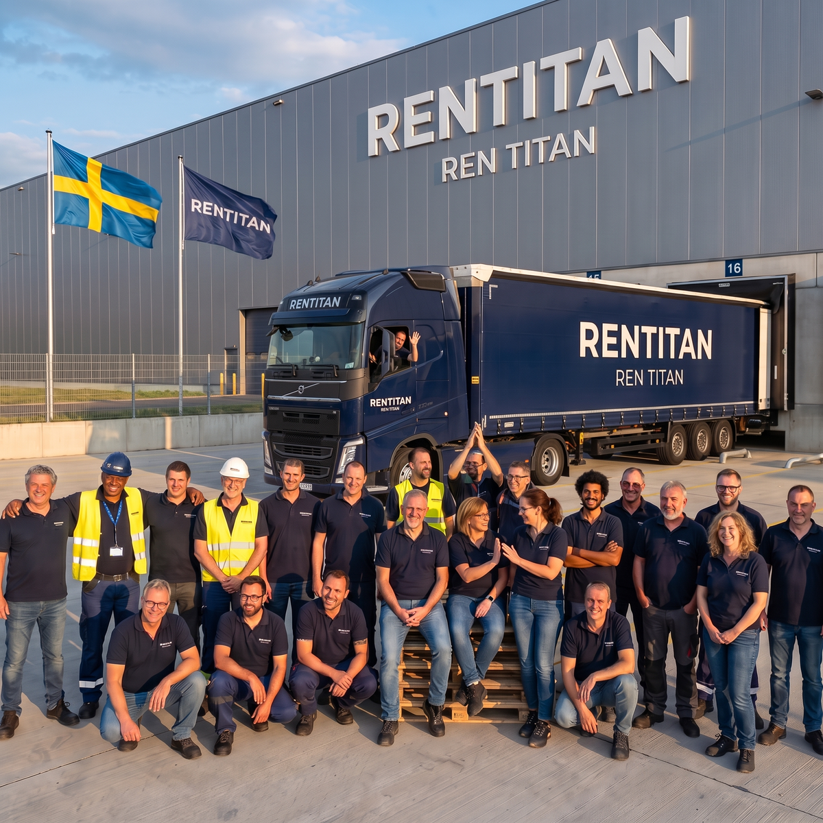 RENTITAN-teamet framför vårt lager