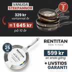 Stekpanna i 100 % ren titan för giftfri matlagning