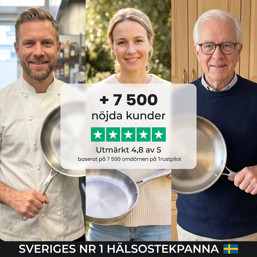 Stekpanna i 100 % ren titan för giftfri matlagning